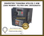 INVERTER TOSHIBA VFS15S 3KW 230V MONOFASE FILTRO EMC INTEGRATO